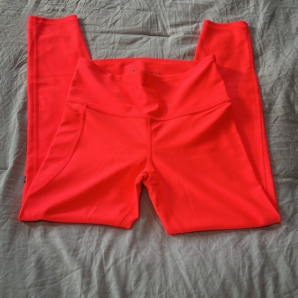 Under Armour Neon Pink/Orange Compression Leggings - Picture 1 of 4